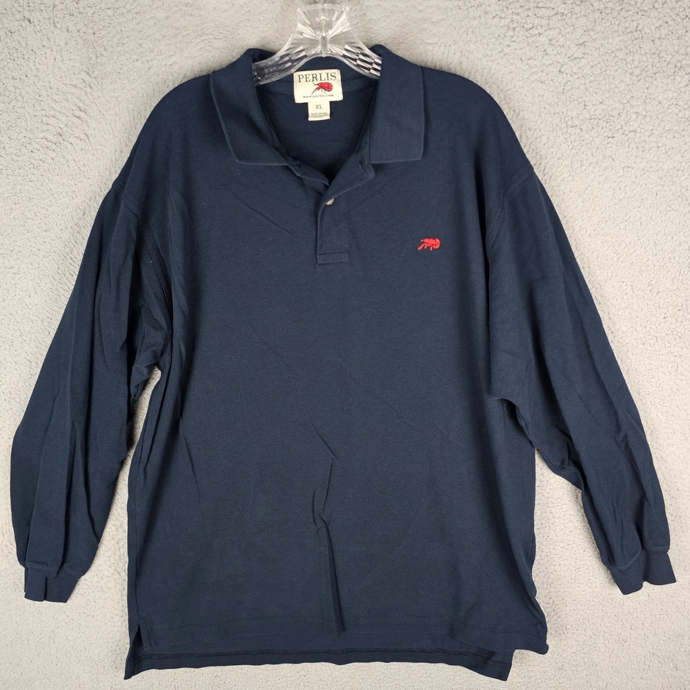Perlis Polo Shirt Mens XL Embroidered Long Sleeve Golf Rugby